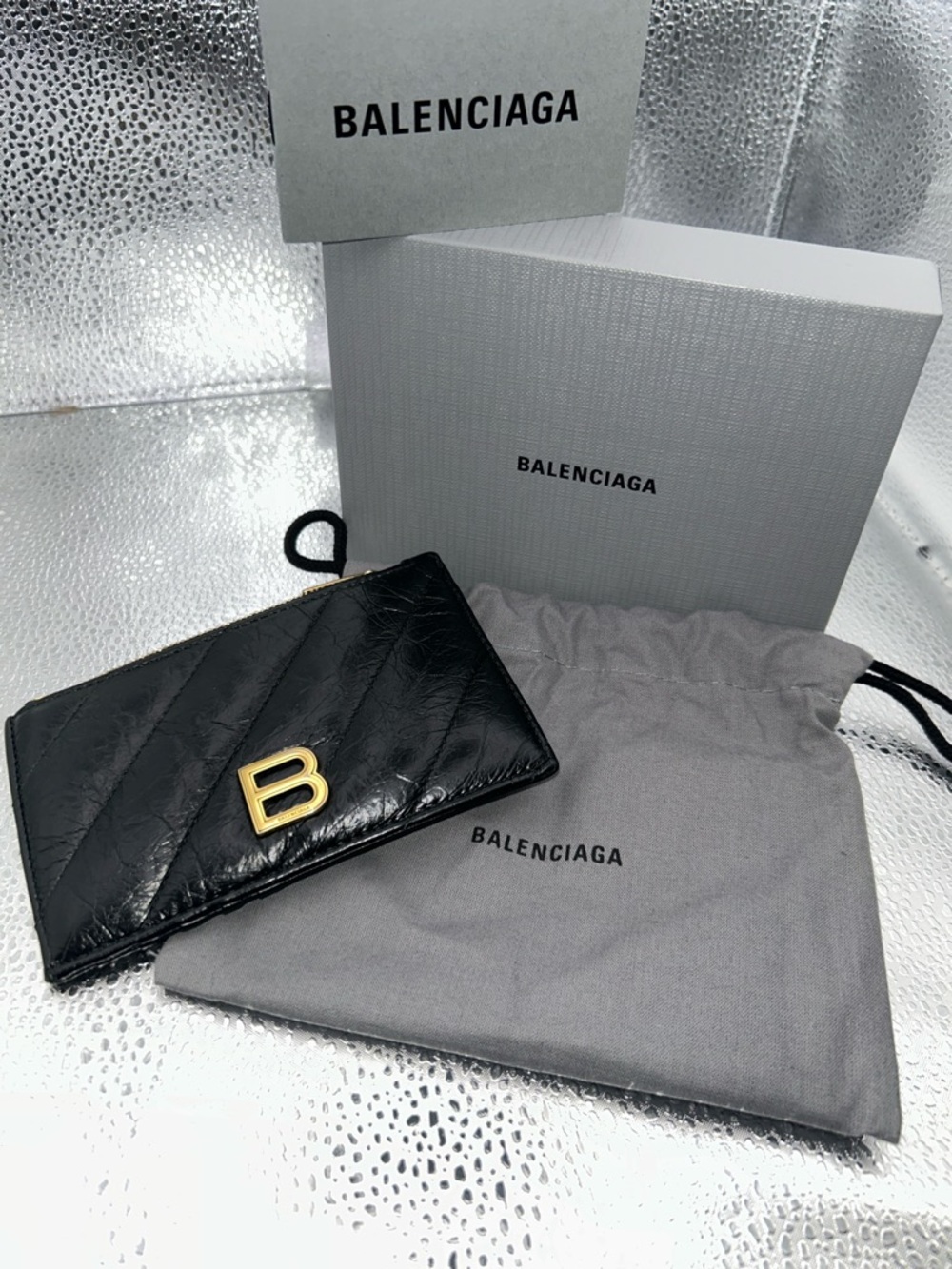 Balenciaga Crush Long Coin And Card Holder Quilted